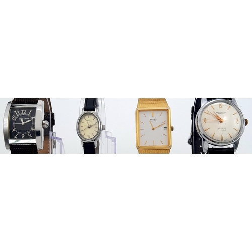 1392 - A Parcel of Four Vintage Wristwatches Comprising; 1) A Men’s
Bravingtons Renown 17 Jewel Incabloc Ma... 