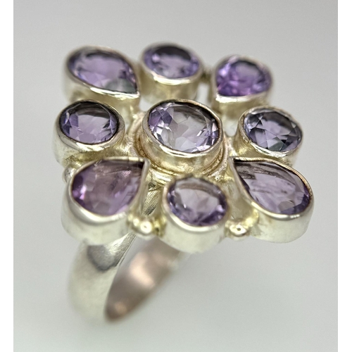 654 - A Limited-Edition Amethyst Ring. Size S. 1 of 101 pieces made worldwide. Set with 5.86 carats of Bra... 