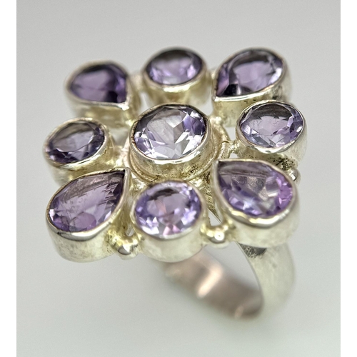 654 - A Limited-Edition Amethyst Ring. Size S. 1 of 101 pieces made worldwide. Set with 5.86 carats of Bra... 