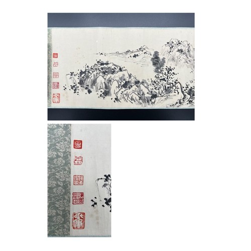 52 - A Landscape Chinese Ink and Watercolor on Paper Scroll - Attributed to Huang Binhong (1865- 1955). C... 