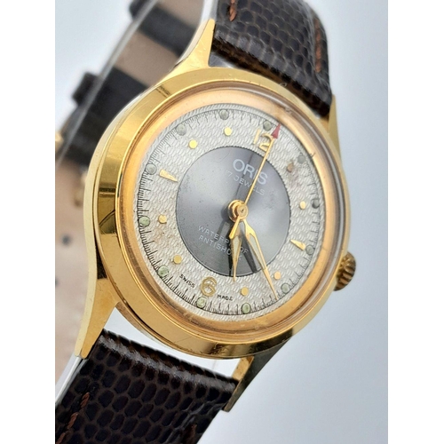 466 - A Gold Tone Oris Manual Wind 17 Jewel Watch Model 7305. Good Working Order. 30mm Case. Swiss Made An... 