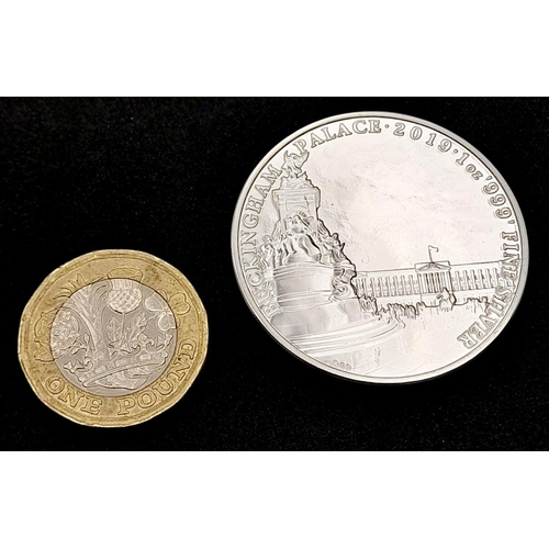 480 - A Fine Silver (.999) 1 Ounce (31.62 Grams) 2019 Queen Elizabeth ’Buckingham Palace’ Coin.