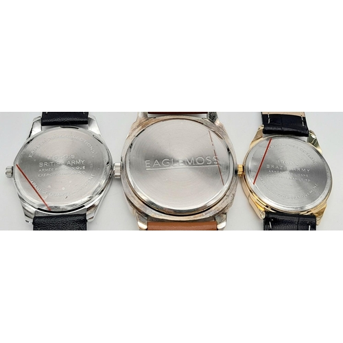 606 - A Parcel of Three Leather Strapped Military Design Watches, Comprising: 1) An Italian Design Divers ... 