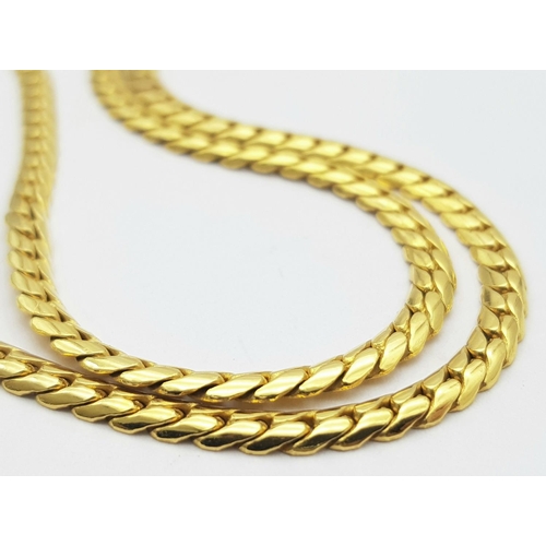 1 - A 22K GOLD CURB LINK NECK CHAIN AS NEW CONDITION.    34.7gms   48cms