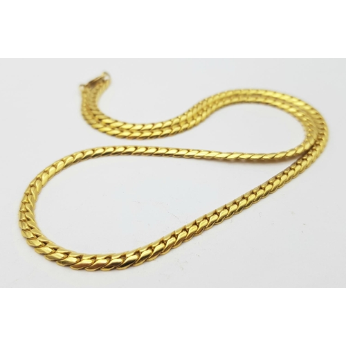 1 - A 22K GOLD CURB LINK NECK CHAIN AS NEW CONDITION.    34.7gms   48cms