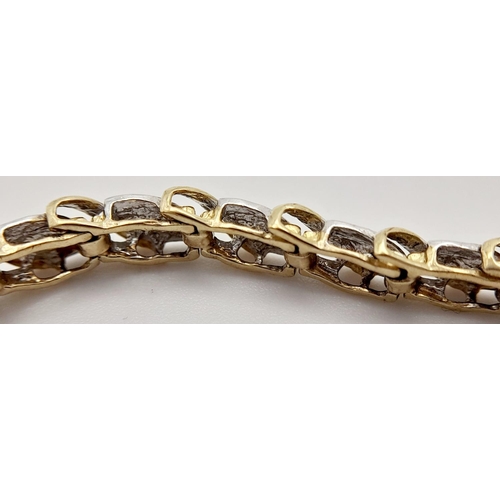 116 - A 9K YELLOW GOLD DIAMOND SET BRACELET 6.9G, 20CM LENGTH.

ref: SC 2017