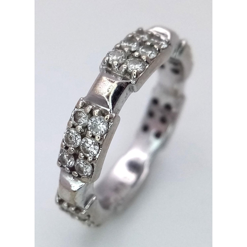 123 - A 18K WHITE GOLD FANCY DIAMOND RING 0.92CT , DESIGNED BY HASHI , 5.1G SIZE L 1/2.

ref: SC 2044