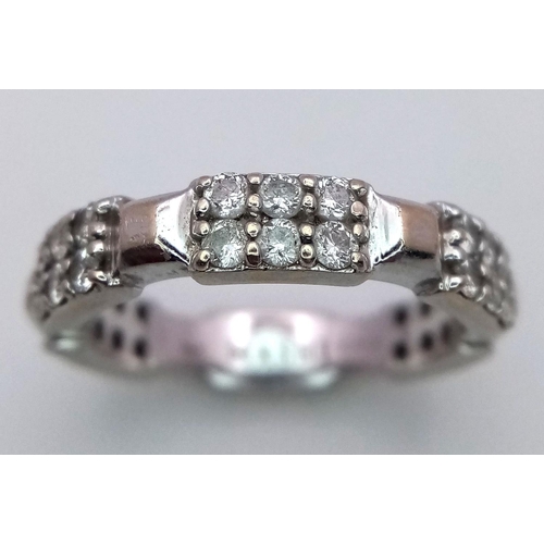 123 - A 18K WHITE GOLD FANCY DIAMOND RING 0.92CT , DESIGNED BY HASHI , 5.1G SIZE L 1/2.

ref: SC 2044