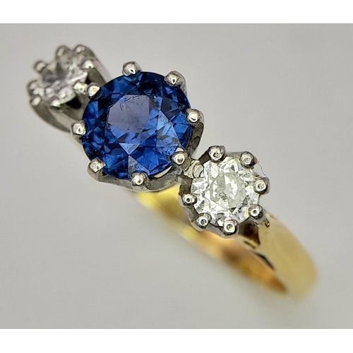 161 - An impressive high quality SAPPHIRE and DIAMOND 18 CARAT GOLD RING. Fully hallmarked with an 0.75 ca... 