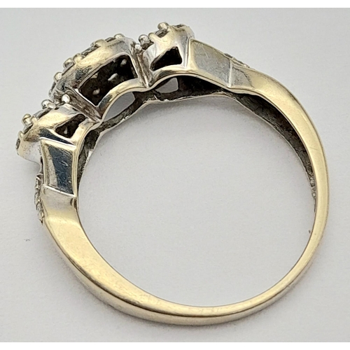 189 - 18 carat  YELLOW and WHITE GOLD DIAMOND RING. Having DIAMONDS set to top in Chanel style mount. Full... 