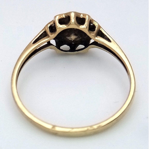 196 - 9 carat GOLD ,SPLIT PEARL and DIAMOND RING. Having split pearl mounted to centre with DIAMOND surrou... 