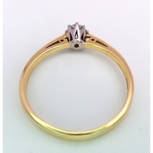 201 - A 18K yellow gold single stone diamond ring, 0.30ct approx diamond, 2.7g, size T. Comes with box.

r... 