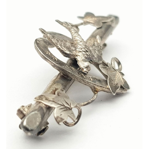 525 - Antique SILVER SWEETHEART BROOCH.Boer war period with clear Hallmark for Ward Brothers ,Chester 1900... 