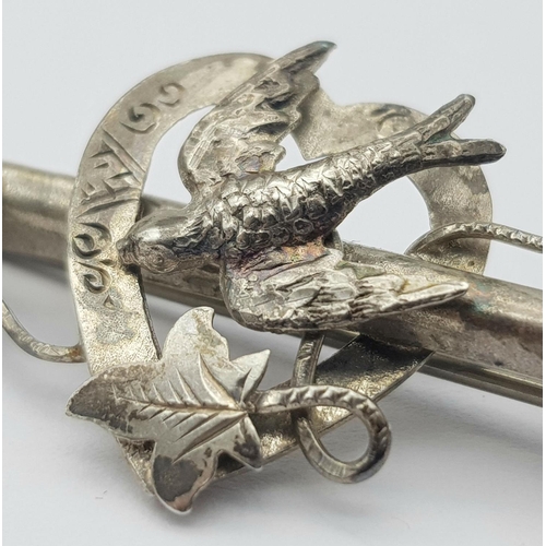 525 - Antique SILVER SWEETHEART BROOCH.Boer war period with clear Hallmark for Ward Brothers ,Chester 1900... 