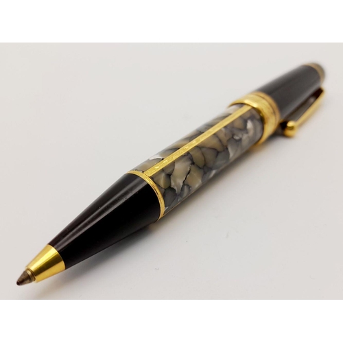 190 - A Montblanc Alexandre Dumas Tribute Ballpoint Pen. Inlaid, gilded and black lacquer decoration. 13cm... 