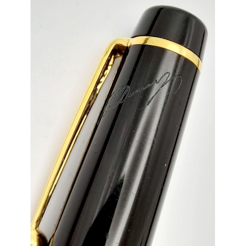 190 - A Montblanc Alexandre Dumas Tribute Ballpoint Pen. Inlaid, gilded and black lacquer decoration. 13cm... 