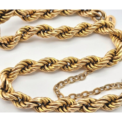 215 - A 9K Yellow Gold Rope Bracelet w/ Safety Chain, 5.4g total weight, 20cm length.

ref 1549I