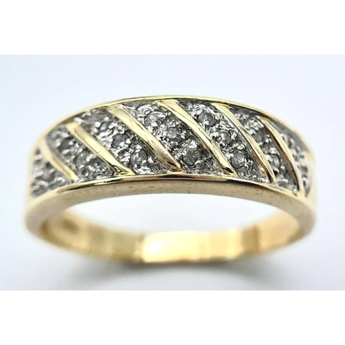 291 - A 9K YELLOW GOLD DIAMOND SET RING 3G, SIZE P1/2.

ref: SC 2012