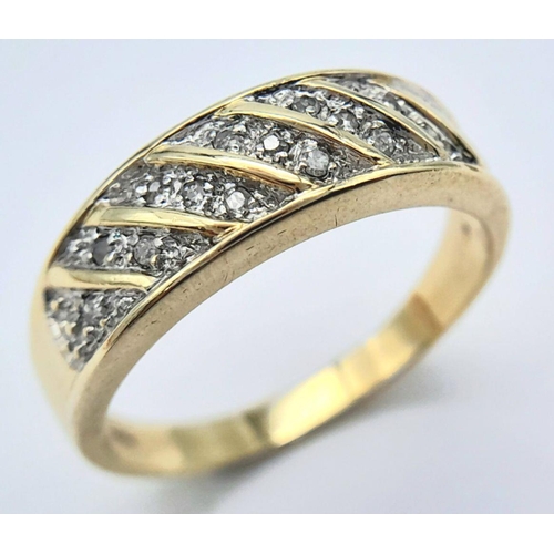 291 - A 9K YELLOW GOLD DIAMOND SET RING 3G, SIZE P1/2.

ref: SC 2012