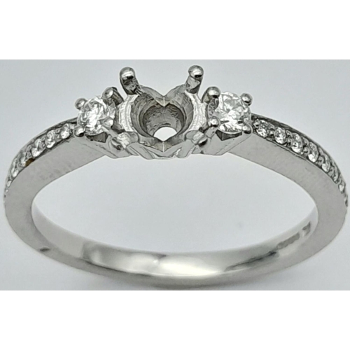 319 - A PLATINUM DIAMOND SET RING MOUNT READY TO SET YOUR DREAM CENTRE DIAMOND OR GEMSTONE 0.40CT, 3.8G WI... 