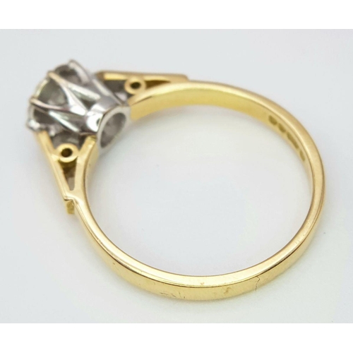 332 - A 18K YELLOW GOLD DIAMOND RING 3.5G, SIZE O, 0.10CT.

ref: SPAS 8035