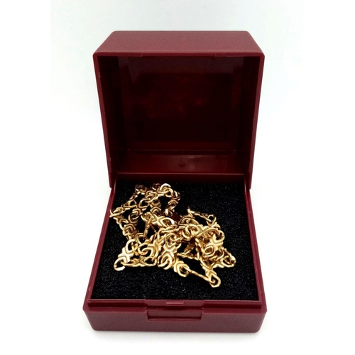 462 - Exquisite 9 carat GOLD FANCY LINK NECKLACE. Full UK hallmark. 8.4 grams. 42 cm.