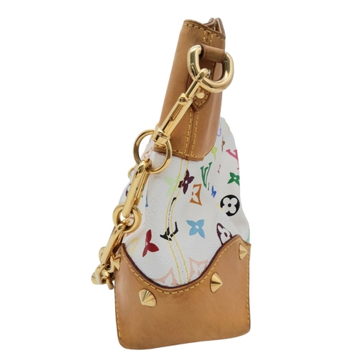 99 - A Louis Vuitton Monogram Multicolour Judy MM Bag. White Toile Canvas exterior, featuring Vachetta Co... 