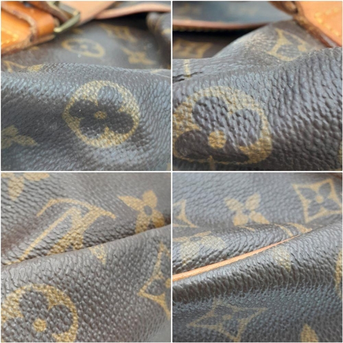 120 - A Louis Vuitton Monogram Saumur Double Strap Shoulder Bag. Brown LV monogram coated canvas exterior,... 