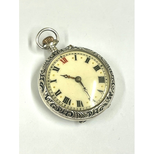 1397 - An Antique ladies silver pocket watch , as found.