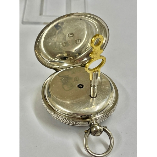 368 - An Antique silver ladies suffragette pocket watch , voted for women Working. Few marks on the crysta... 