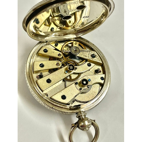 368 - An Antique silver ladies suffragette pocket watch , voted for women Working. Few marks on the crysta... 