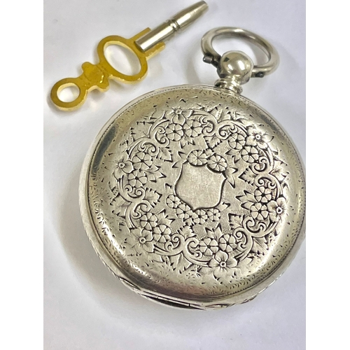 375 - An Antique ladies silver suffragette voted for women pocket watch working. Custom dial.