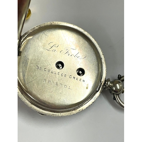 375 - An Antique ladies silver suffragette voted for women pocket watch working. Custom dial.