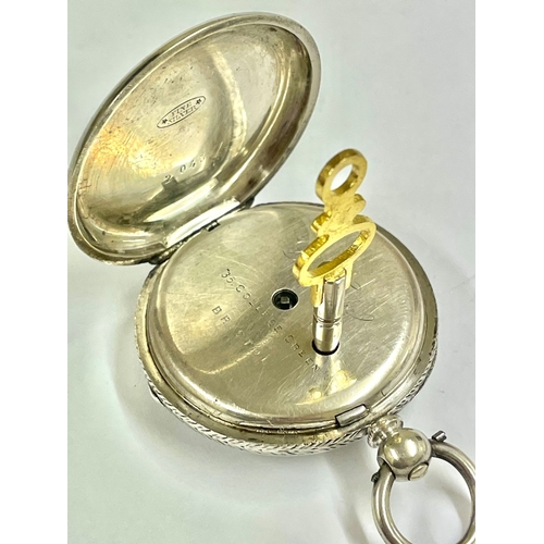 375 - An Antique ladies silver suffragette voted for women pocket watch working. Custom dial.