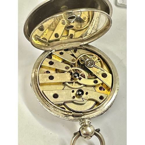 375 - An Antique ladies silver suffragette voted for women pocket watch working. Custom dial.