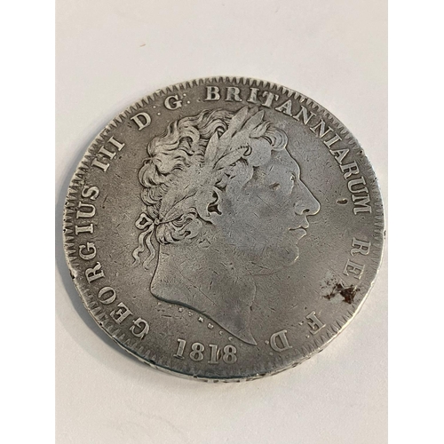 392 - 1818 GEORGE III SILVER CROWN.  Fine/Very Fine condition.