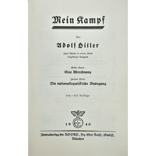 110 - 3rd Reich Boxed Mein Kampf Dated 1940 in German.