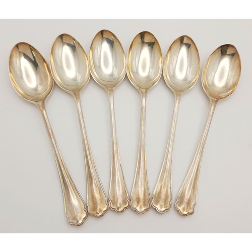 276 - A SET OF 6 SOLID SILVER TEA SPOONS IN THE ORIGINAL CASE DATED 1929 MADE BY HENRY ARCHER AND CO.