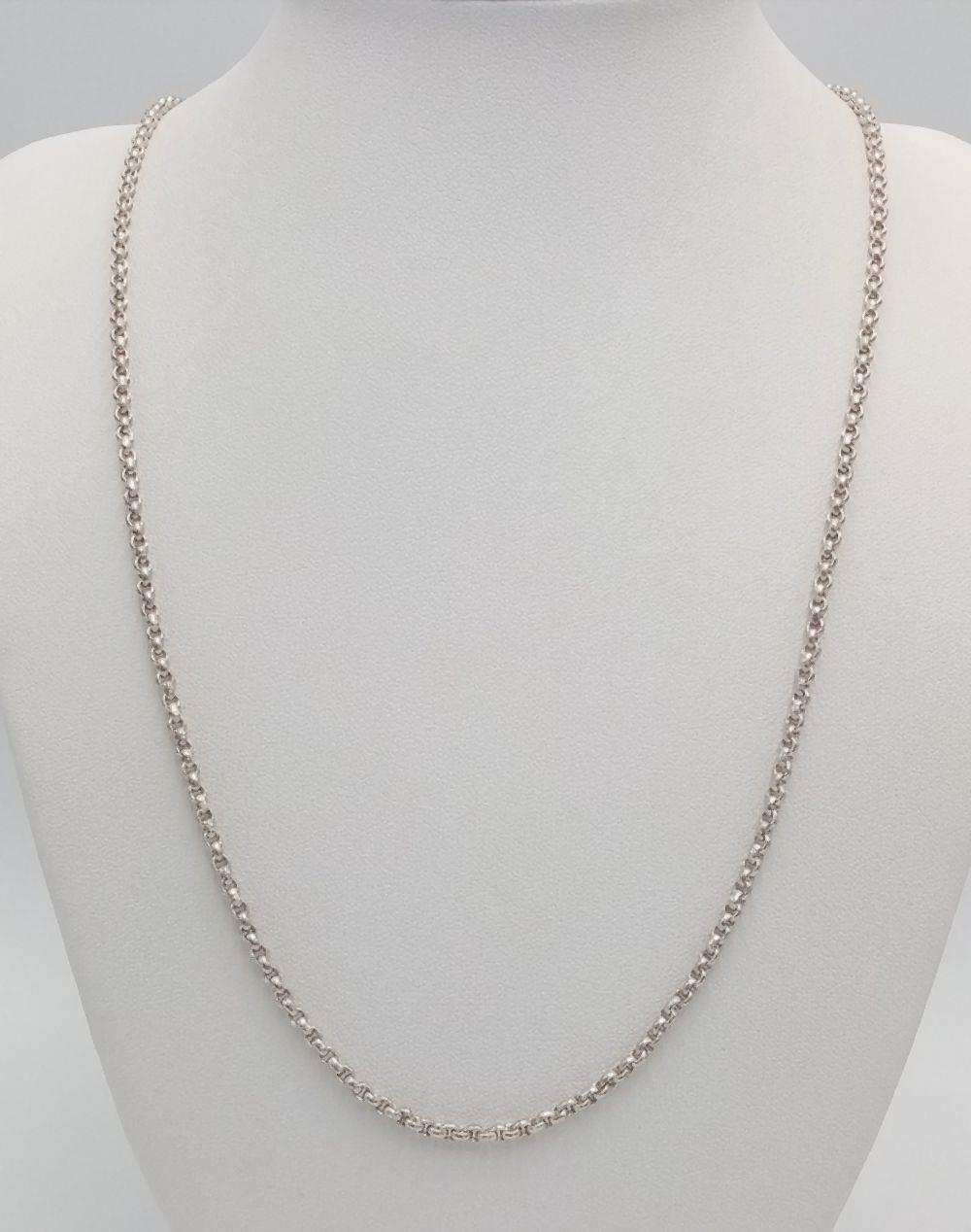 A 925 Silver Belcher Chain Necklace. 56cm. 15g