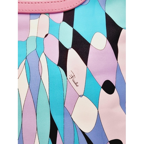 260 - An Emilio Pucci Printed Canvas Tote Bag. Multicoloured Canvas and Cotton exterior, featuring a groov... 