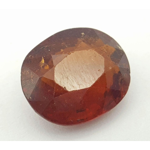 1132 - A 5.84ct Untreated Tanzania Natural Garnet Gemstone - Oval Brilliant and Step Cut. Comes with the GF... 