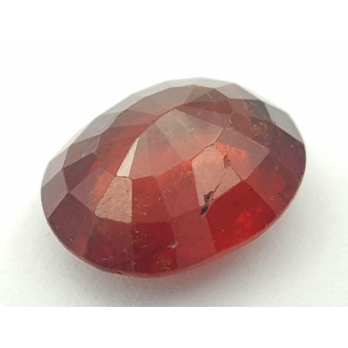 1132 - A 5.84ct Untreated Tanzania Natural Garnet Gemstone - Oval Brilliant and Step Cut. Comes with the GF... 