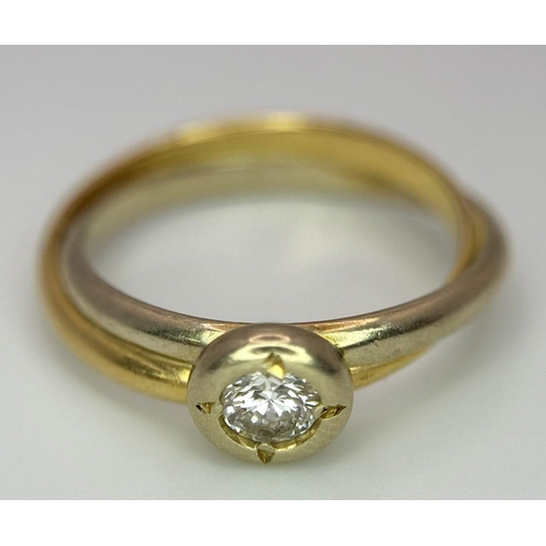 316 - An 18K Yellow and White Gold Diamond Solitaire Ring. 0.30ct. 3.15g total weight.