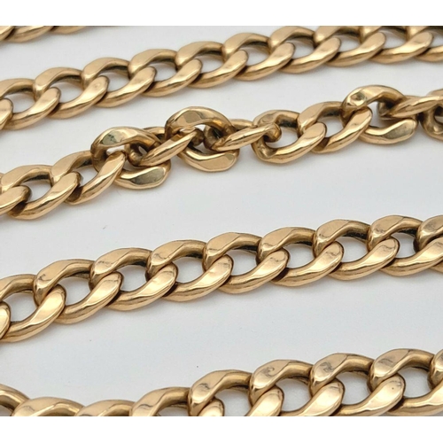 4 - A 9K Yellow Gold Curb Link Chain. 50cm. 15.5g
