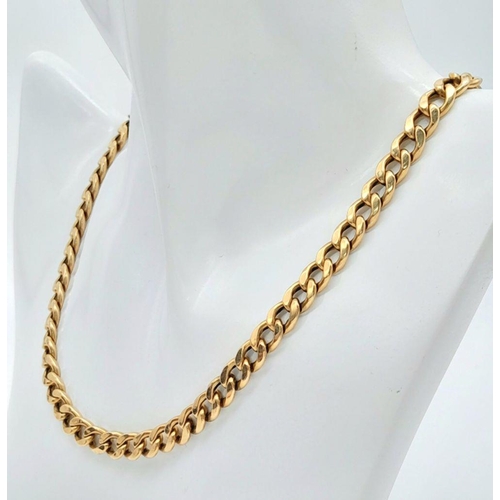 4 - A 9K Yellow Gold Curb Link Chain. 50cm. 15.5g