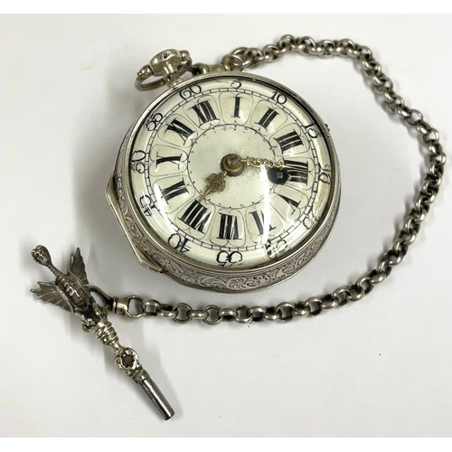 1 - A Rare c1600s silver Oignon Verge Fusee repeater pocket watch & chain . The movement requires attent... 