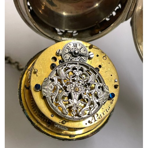 1 - A Rare c1600s silver Oignon Verge Fusee repeater pocket watch & chain . The movement requires attent... 