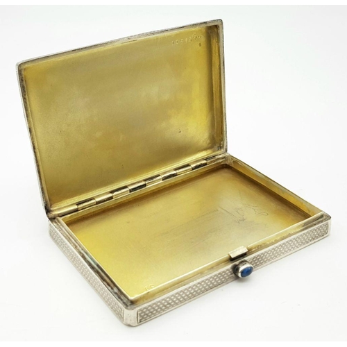 517 - WW2 Austrian Hallmarked Silver Cigarette Case. Hand Engraved (1944 Panzer Division Totemkopf)