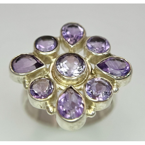 1406 - A Limited-Edition Amethyst Ring. Size S. 1 of 101 pieces made worldwide. Set with 5.86 carats of Bra... 