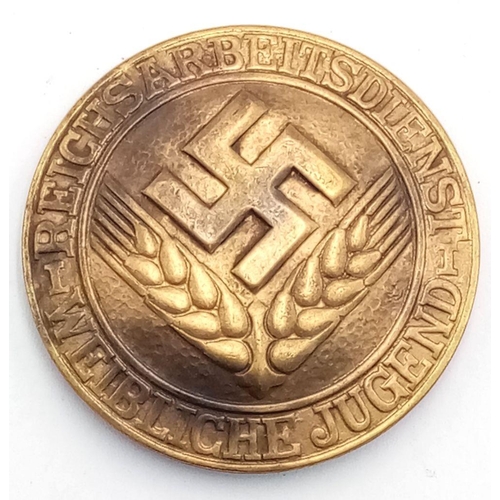 296 - 3rd Reich RAD/wj Young Women’s Commemorative Gold Grade Brooch.